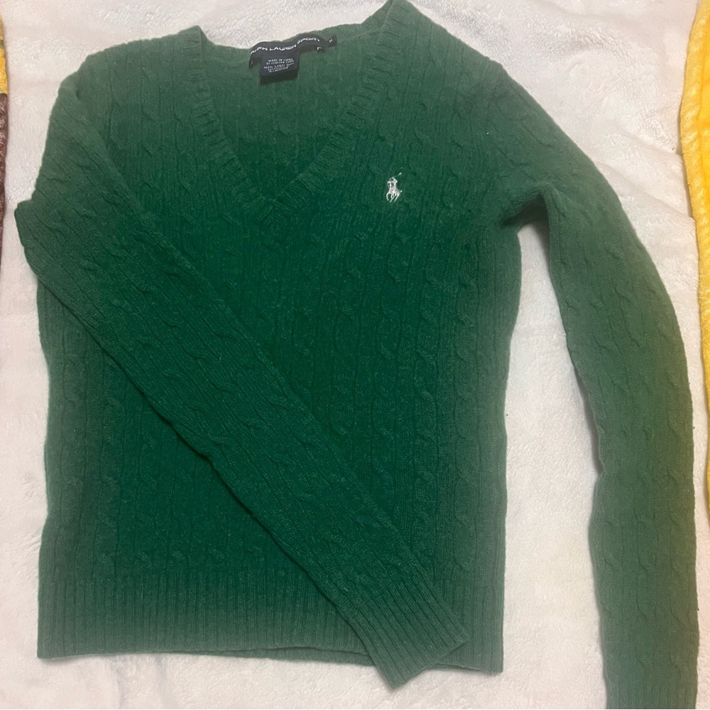 Ralph Lauren Forest Green V-Neck Sweater